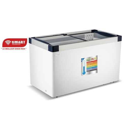 SMART TECHNOLOGY Congélateur Horizontal Vitré (STCCV-513) – 456 Litres – Blanc – Garantie 03 Mois