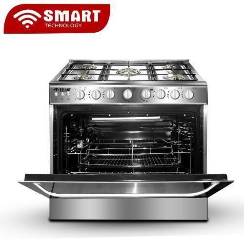 SMART TECHNOLOGY Cuisinière Couleur Silver 5 Feux Automatique Avec FOUR 90x60 Smart (STC-9060SC)-Garantie 3 Mois